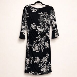 Anne Klein Floral Ruched Sheath Dress
